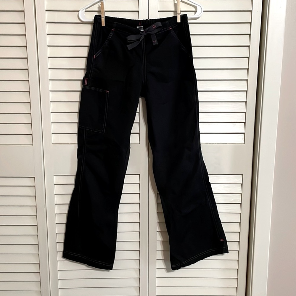 Wonderwinks Black XXSP Petite Scrub Pants